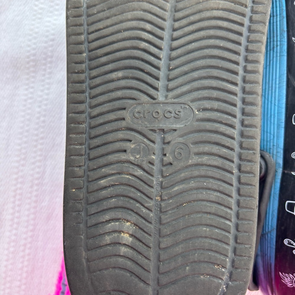 CROCS Kids Teal Turquoise Slip-On Clogs with Character Charms - Picture 9 of 10